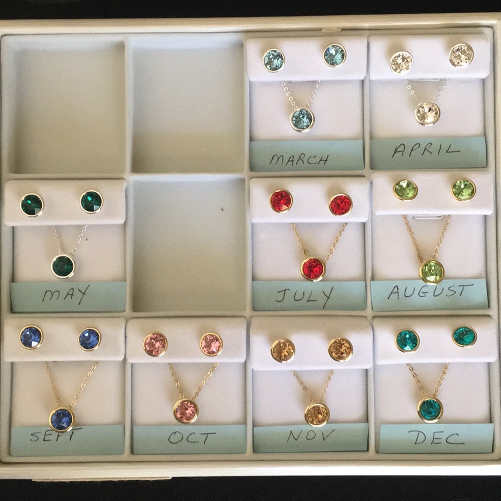 Jayden Star Birthstone Necklace-Earring Set -NWT